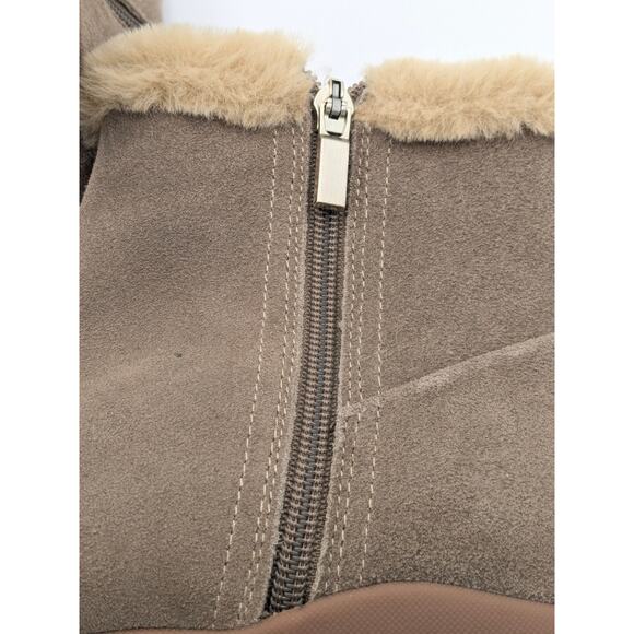 Soft Walk Helena Women's Faux Fur Ankle Boots Stone Suede Size US7 - Picture 9 of 10